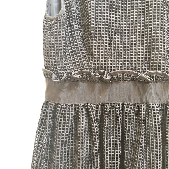 Orla Kiely Black Embroidered Grid Mesh Sleeveless Knee Length Dress Size 8 - Picture 7 of 12